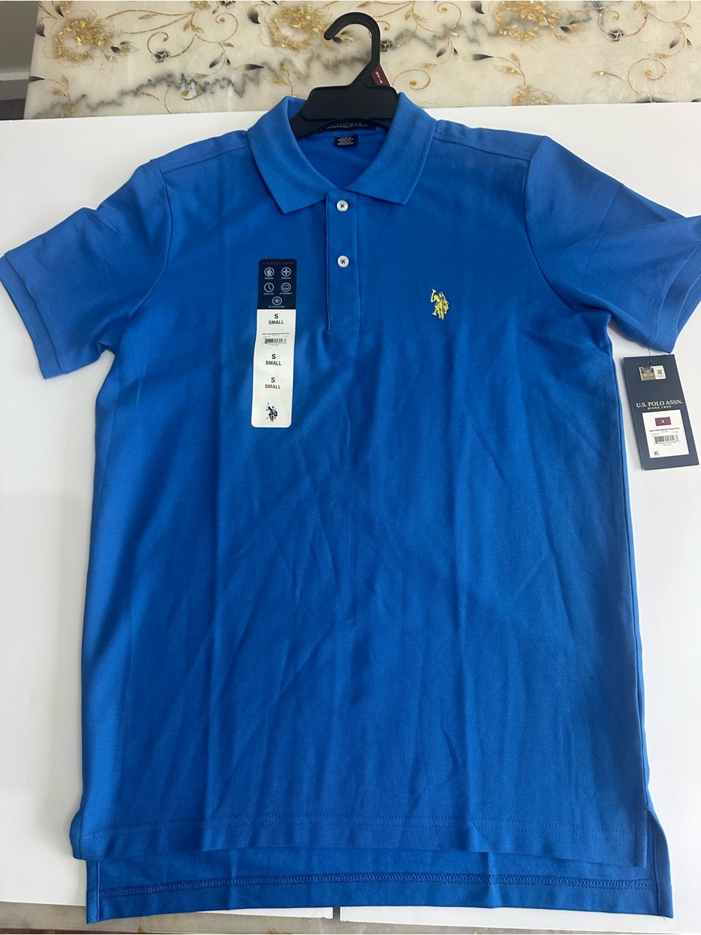 U.S. Polo Assn. Royal Blue Men’s Polo with Yellow Pony Logo